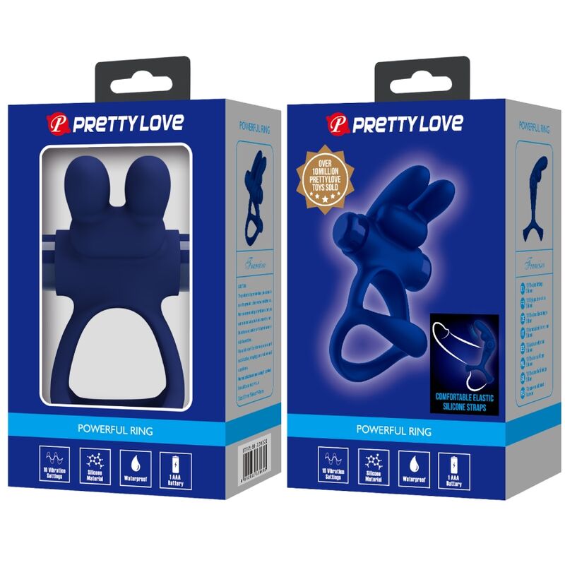 Pretty Love Francisco Doppio Anello Vibrante Coniglietto Blu – immagine 10