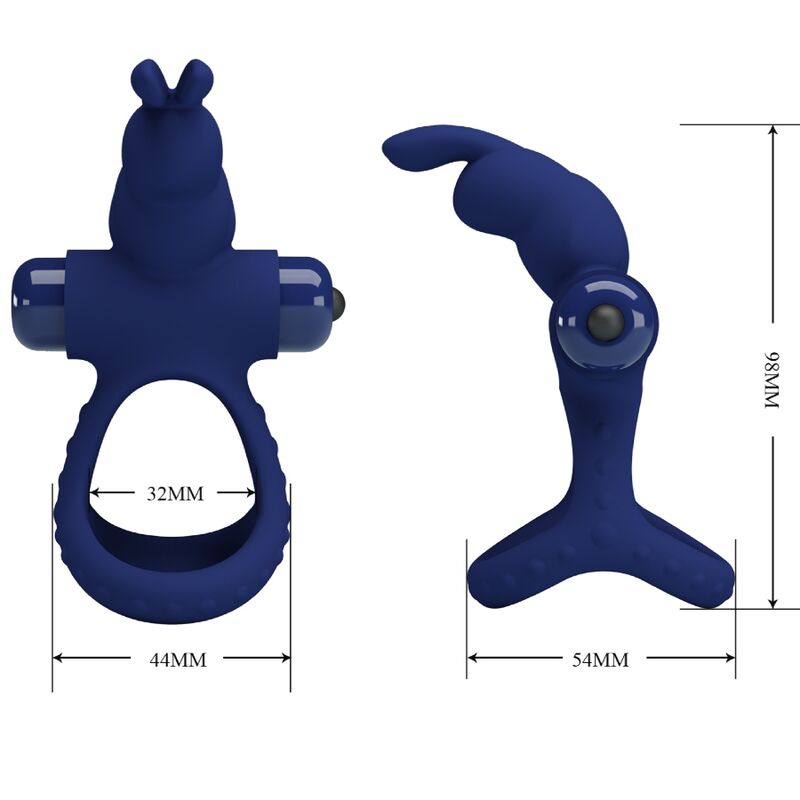 Pretty Love Luchito Doppio Anello Vibrante Coniglietto Blu – immagine 7