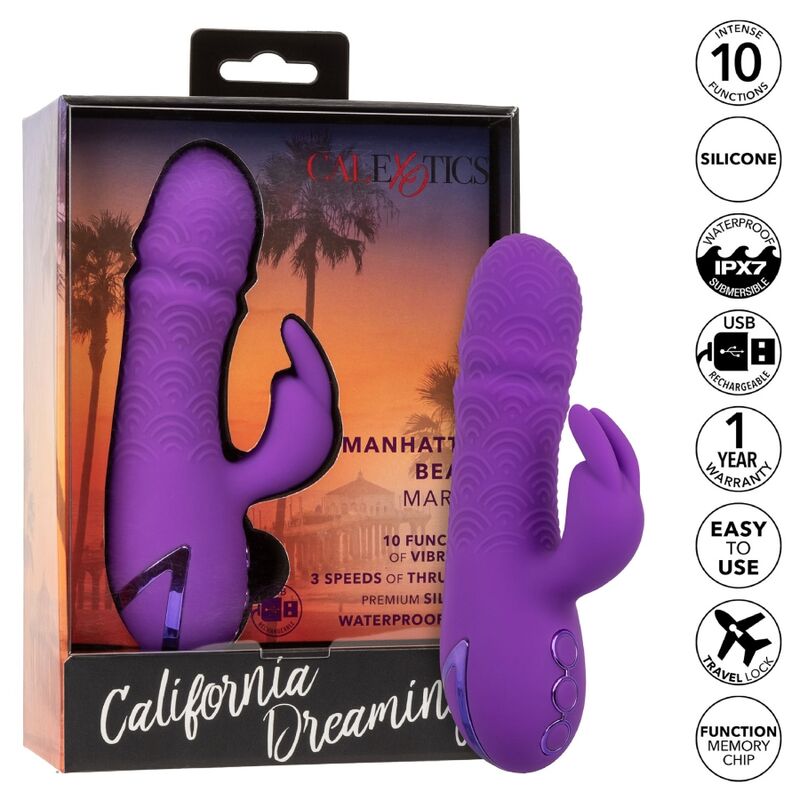 CalExotics California Dreaming Manhattan Beach Marvel Vibratore Rabbit Viola – immagine 9