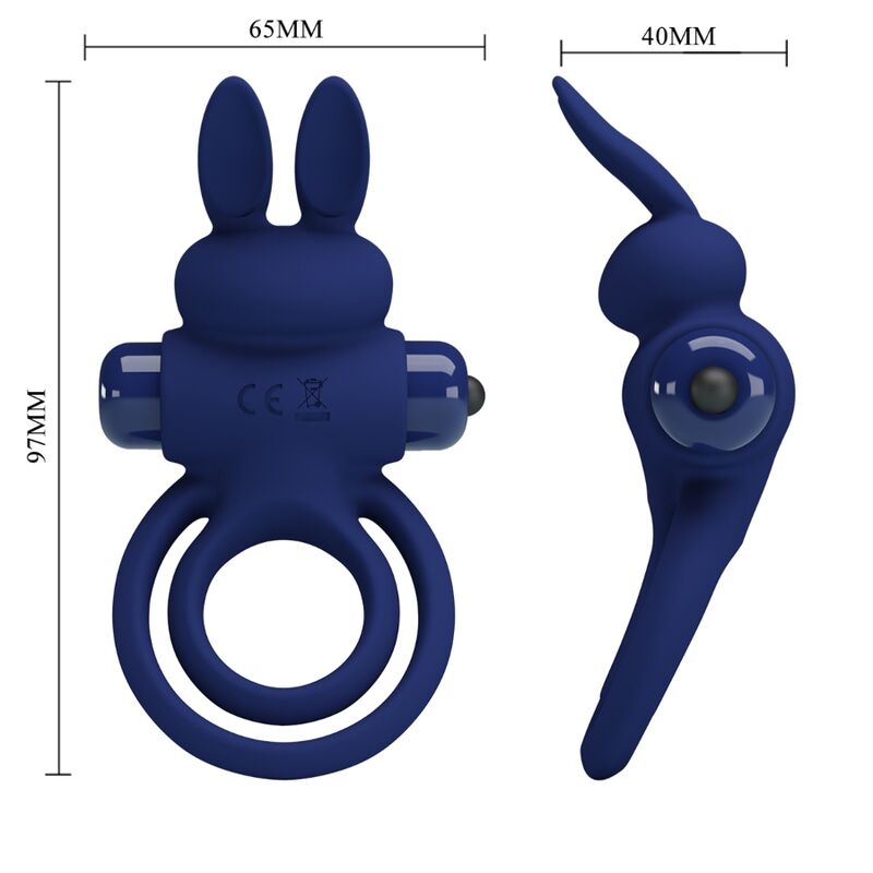 Pretty Love Darey Doppio Anello Vibrante Coniglietto Blu – immagine 6