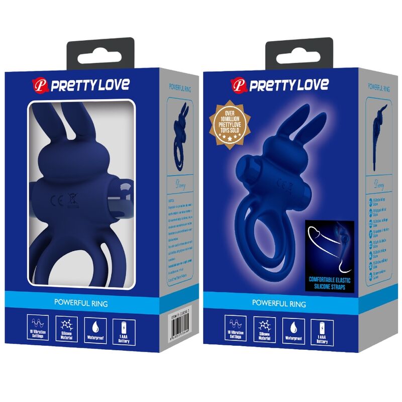 Pretty Love Darey Doppio Anello Vibrante Coniglietto Blu – immagine 9