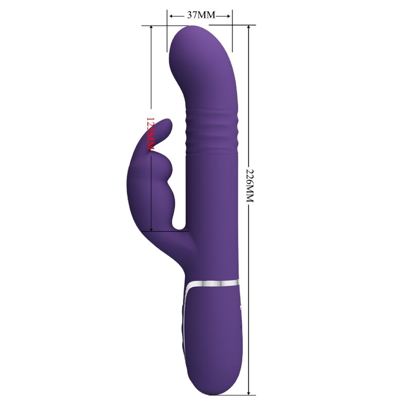 Pretty Love Coale Vibratore Rabbit 4 in 1 con Rotazione e Spinta Viola – immagine 7