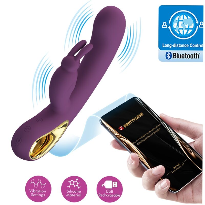 Pretty Love Liam Vibratore Rabbit Doppio Motore 12 Funzioni Viola