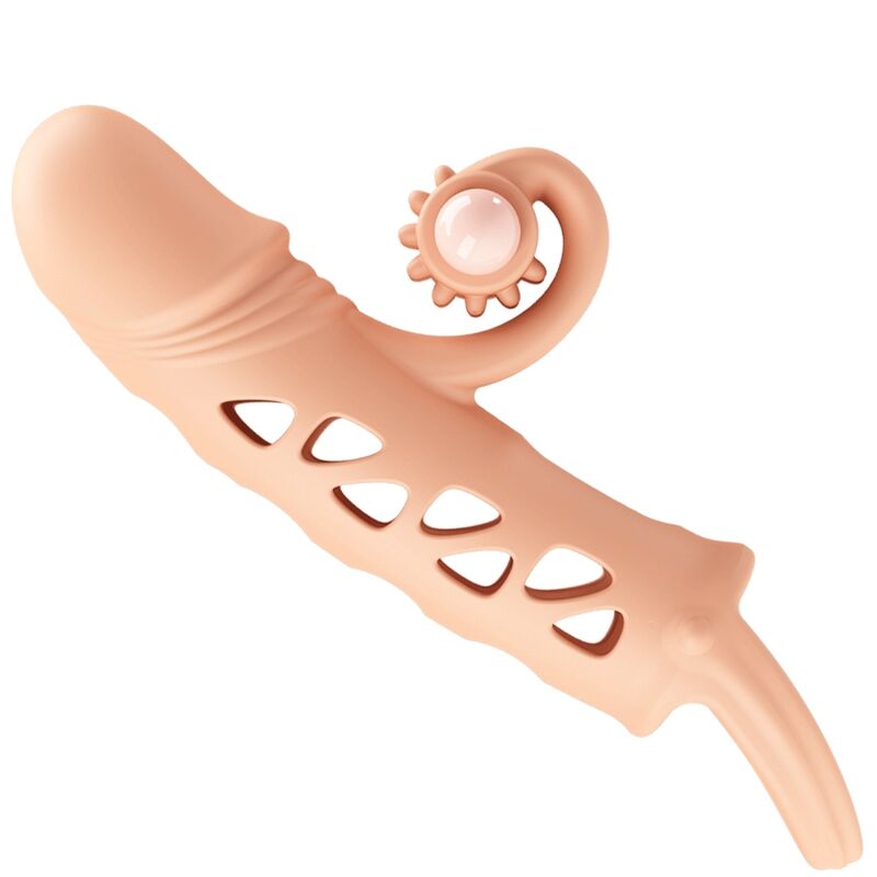 Romance Guaina Estensore Vibrante con Anello Testicoli Naturale