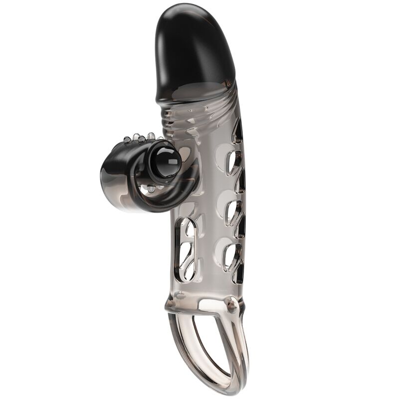 Romance Guaina Estensore Vibrante con Anello Testicoli Nero – immagine 3