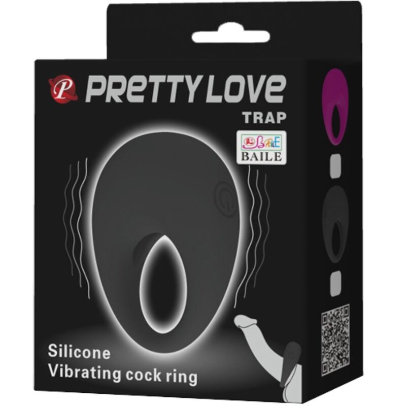 Pretty Love Trap Anello Vibrante per il Pene Nero – immagine 8