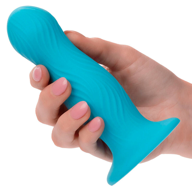 CalExotics Wave Rider Swell plug anale in silicone liquido blu