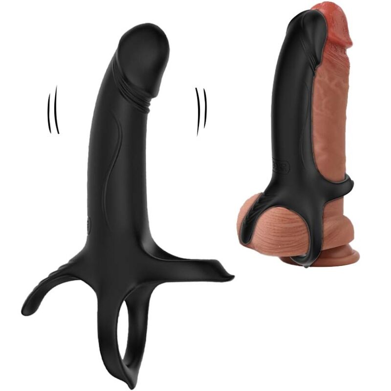 Armony Anello Fallico Vibrante con Dildo Anale Nero – immagine 7
