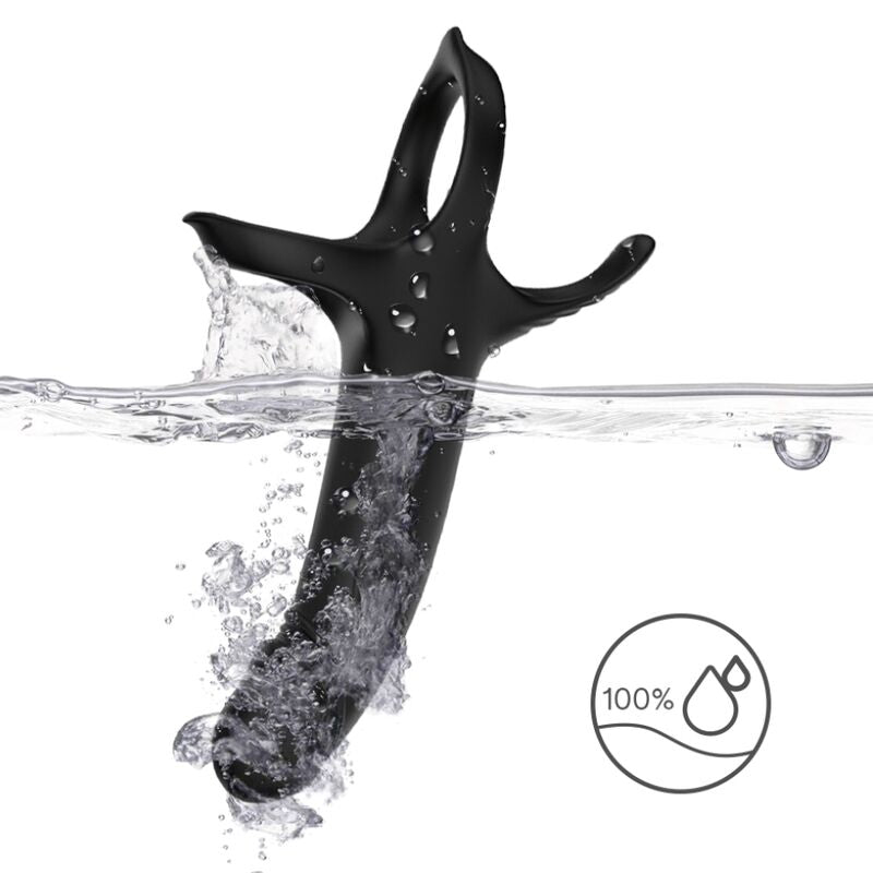 Armony Anello Fallico Vibrante con Dildo Anale Nero – immagine 9