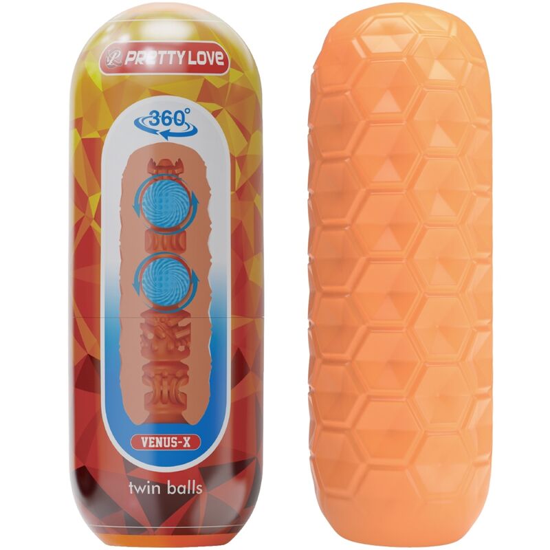Pretty Love Twin Balls Masturbatore con Sfere Interne Arancione