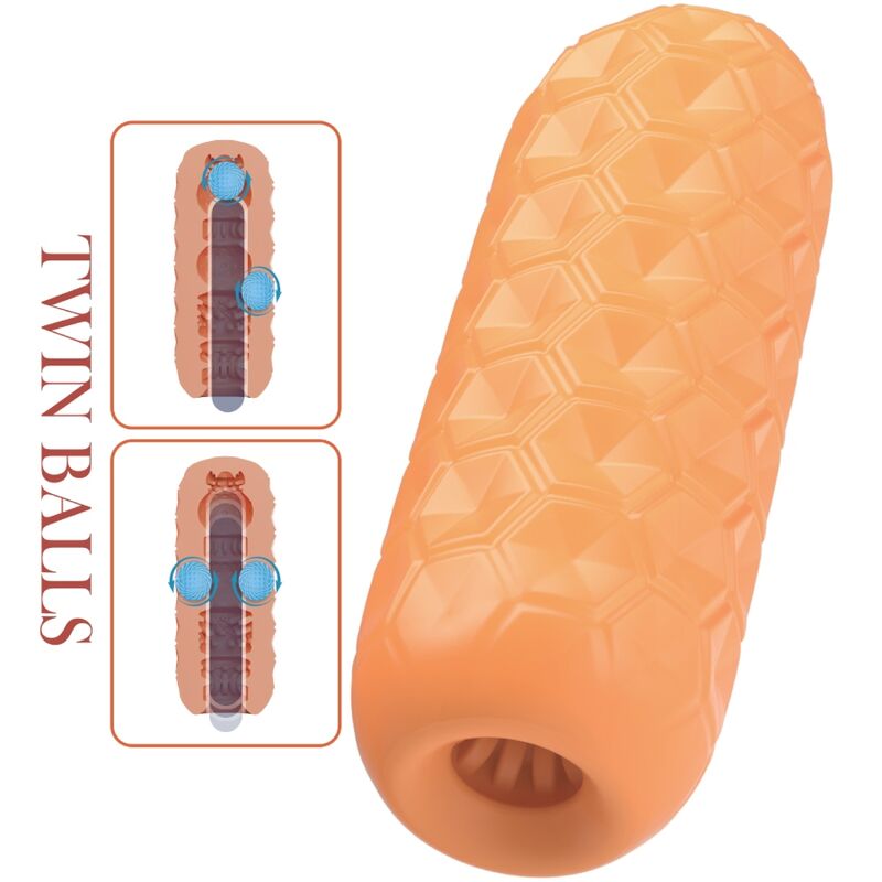 Pretty Love Twin Balls Masturbatore con Sfere Interne Arancione – immagine 5