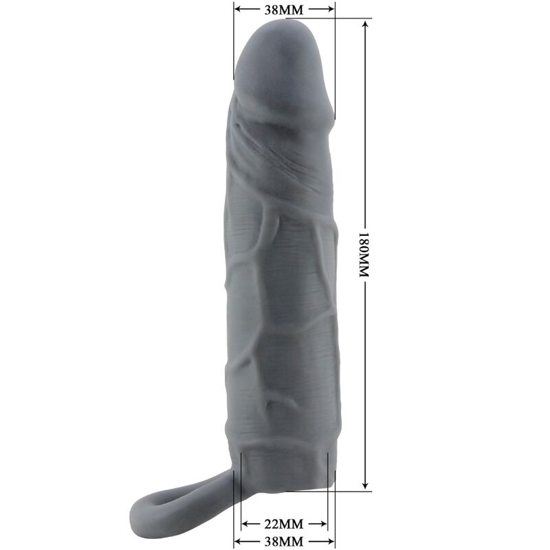 Pretty Love Spearhead Guaina Ingranditore Realistica con Cinghia Grigio Scuro – immagine 5