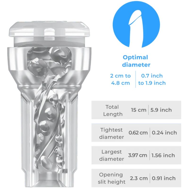 Kiiroo Feel Pocket Stroker Crystal Masturbatore Trasparente – immagine 5