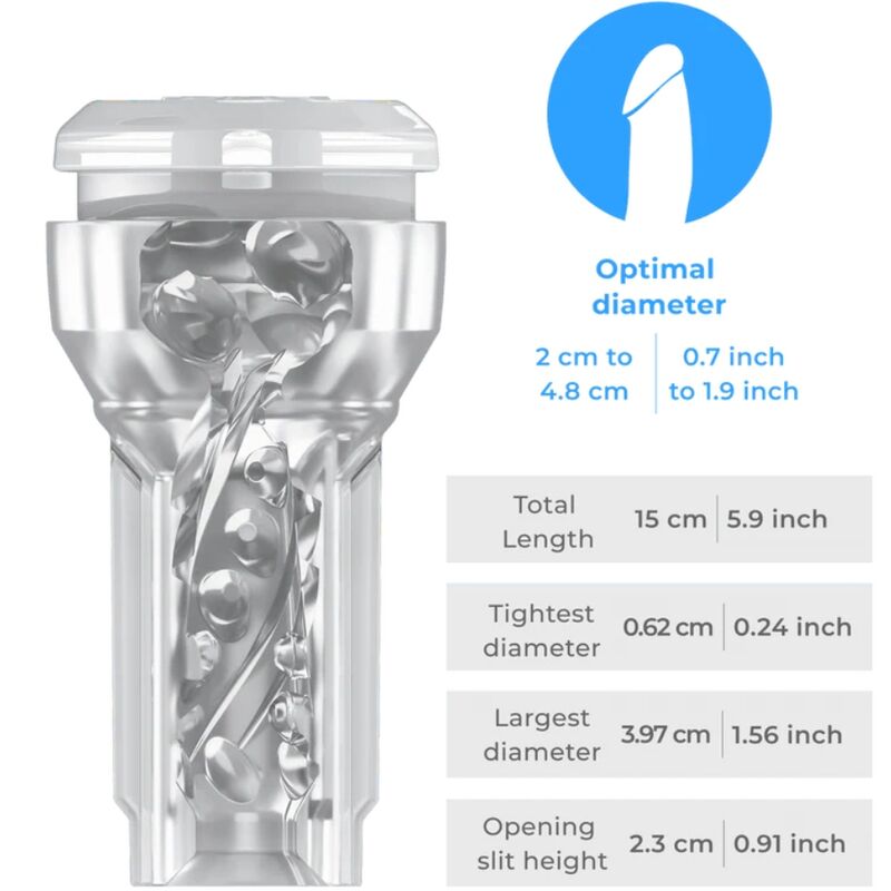Kiiroo Feel Pocket Stroker Crystal e PowerBlow Combo Aspirazione – immagine 6
