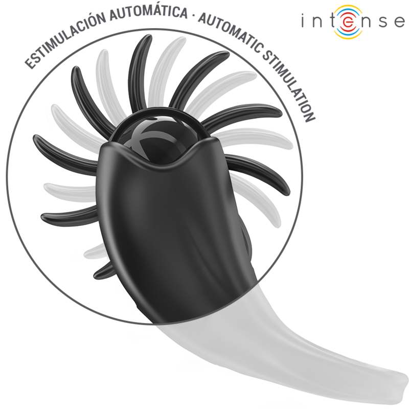 Intense Mabel Anello Vibrante con Stimolatore Clitoride 10 Vibrazioni Nero – immagine 2
