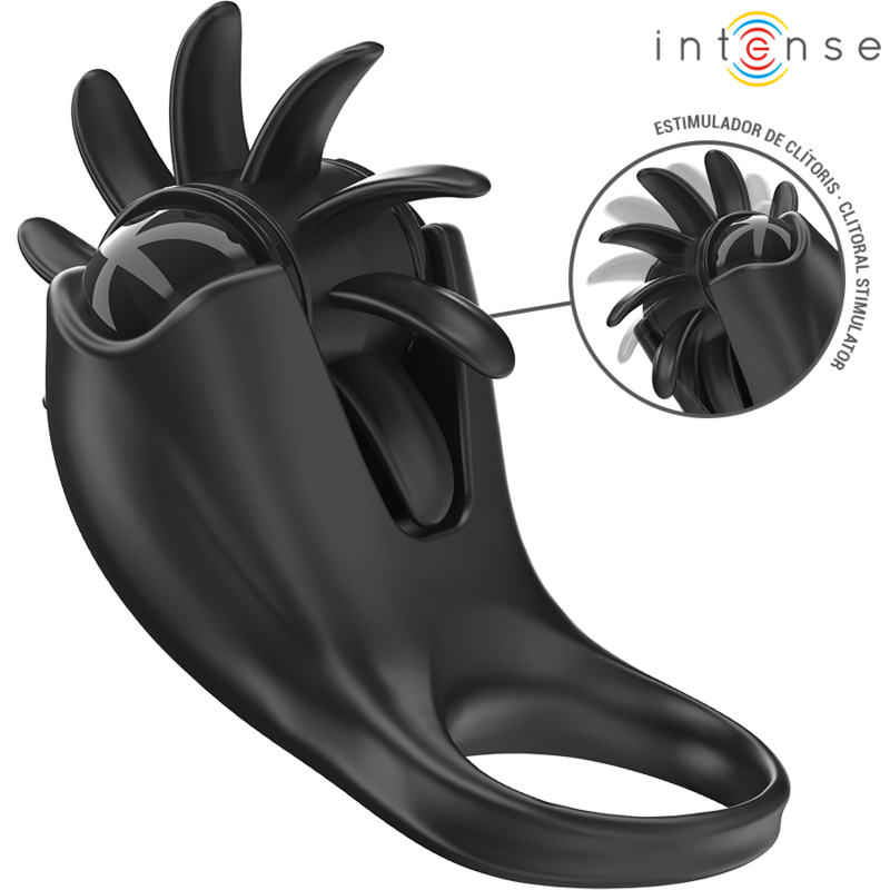 Intense Mabel Anello Vibrante con Stimolatore Clitoride 10 Vibrazioni Nero