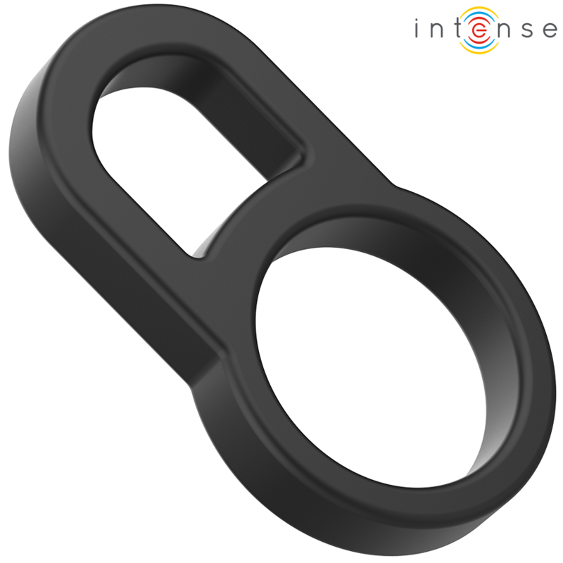 Intense Bobby Doppio Anello per Pene e Testicoli in Silicone Nero