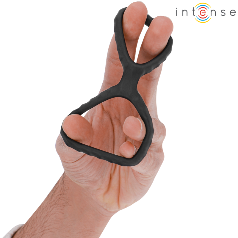 Intense Dewey Doppio Anello per Pene in Silicone Nero – immagine 4