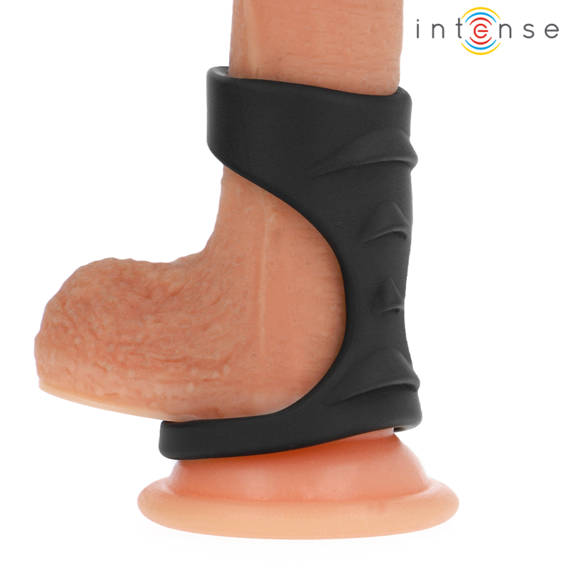 Intense Theo Doppio Anello per Pene e Testicoli in Silicone Nero – immagine 2