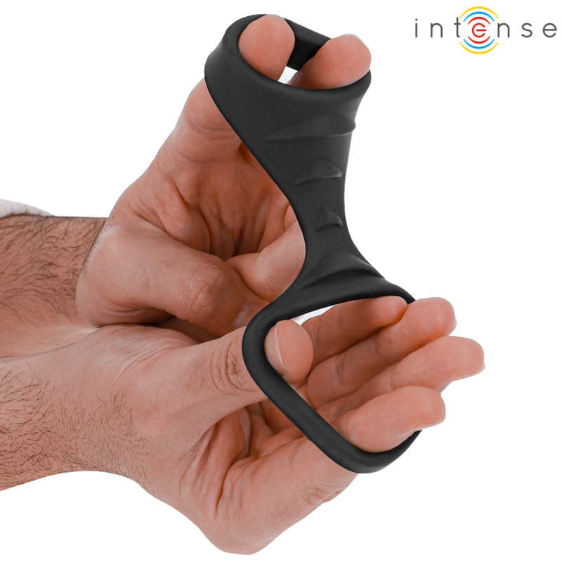 Intense Theo Doppio Anello per Pene e Testicoli in Silicone Nero – immagine 4