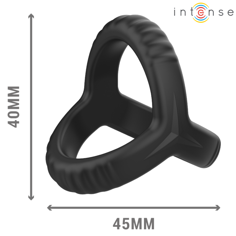 Intense Carson Doppio Anello per Pene in Silicone Nero