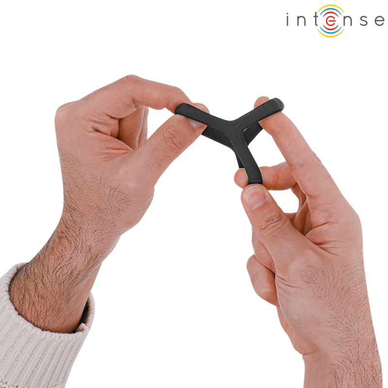 Intense Carson Doppio Anello per Pene in Silicone Nero – immagine 3