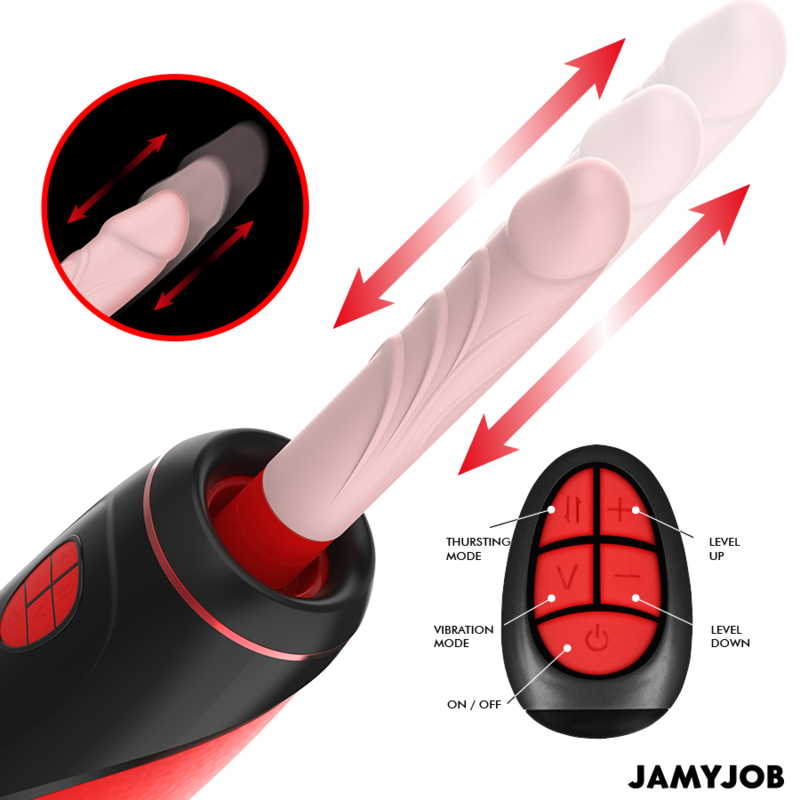 Jamyjob Pyston Base Masturbatore Automatico con Dildo e Telecomando – immagine 2