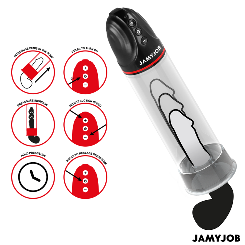 Jamyjob Xpand Pompa per Pene Automatica 3 Livelli Grigia