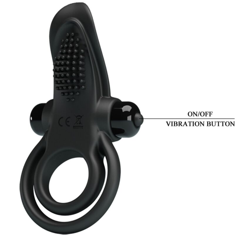 Pretty Love Doppio Anello Vibrante con Stimolatore Clitoride Nero – immagine 4