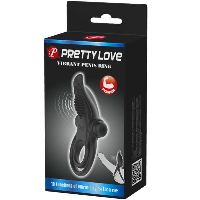 Pretty Love Doppio Anello Vibrante con Stimolatore Clitoride Nero – immagine 7