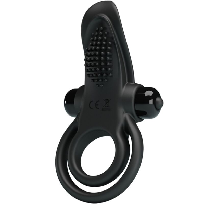 Pretty Love Doppio Anello Vibrante con Stimolatore Clitoride Nero