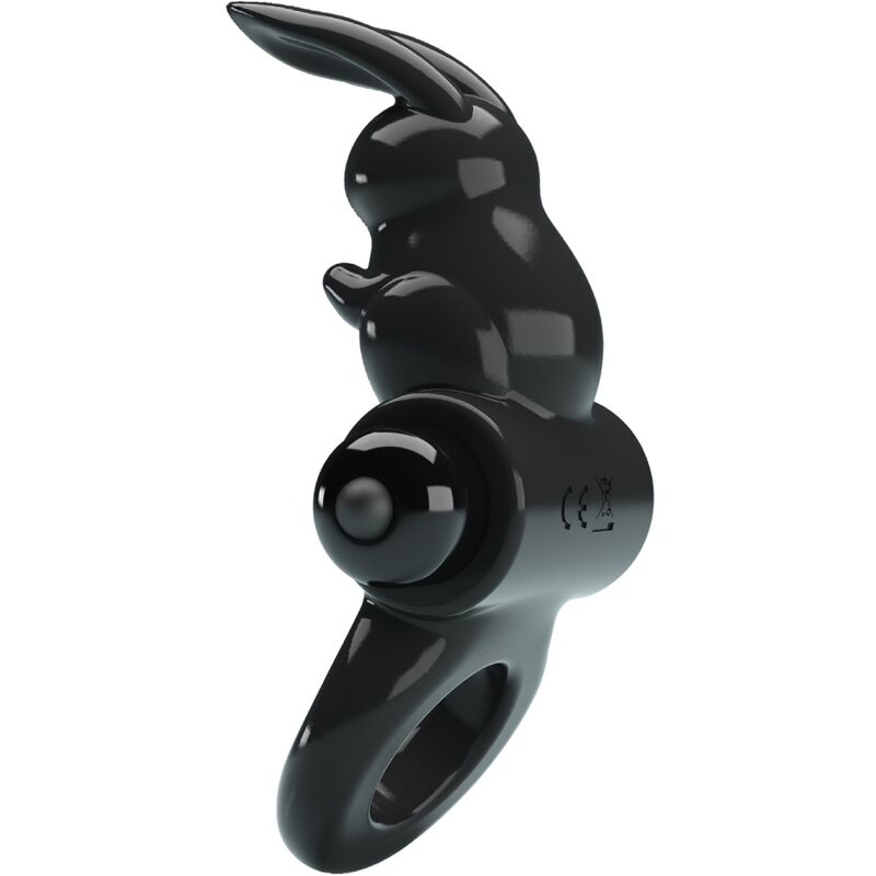 Pretty Love Anello Vibrante Coniglietto Orecchie Lunghe Nero – immagine 2