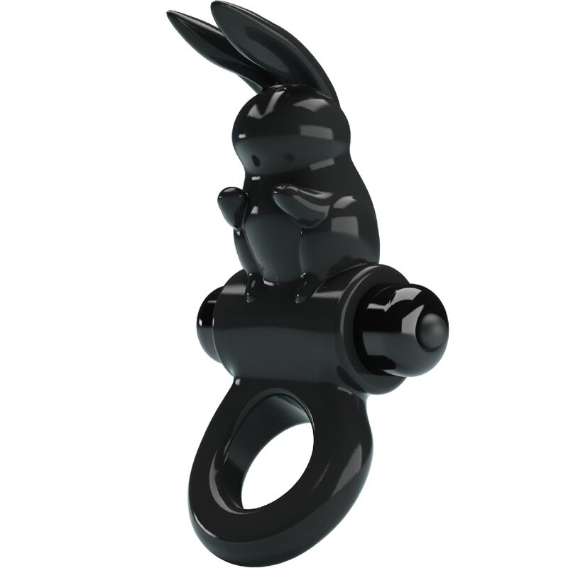 Pretty Love Anello Vibrante Coniglietto Orecchie Lunghe Nero