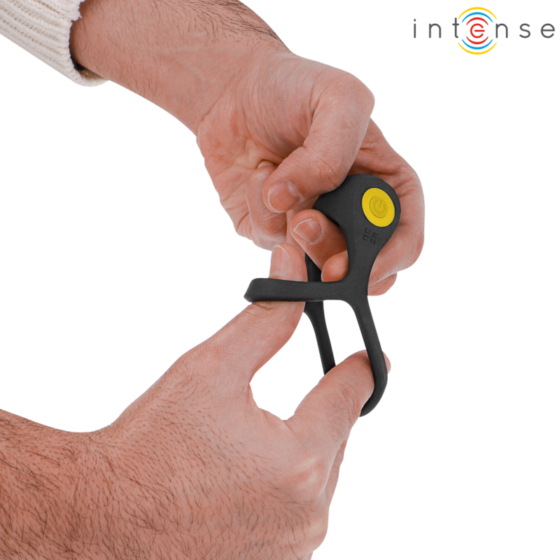 Intense Alex Doppio Anello Vibrante per Pene 10 Vibrazioni Nero – immagine 5
