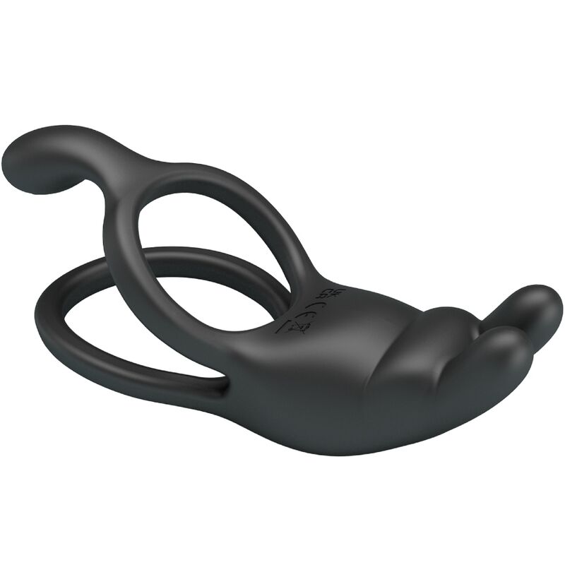 Pretty Love Seth Doppio Anello Vibrante Coniglietto Ricaricabile Nero – immagine 5
