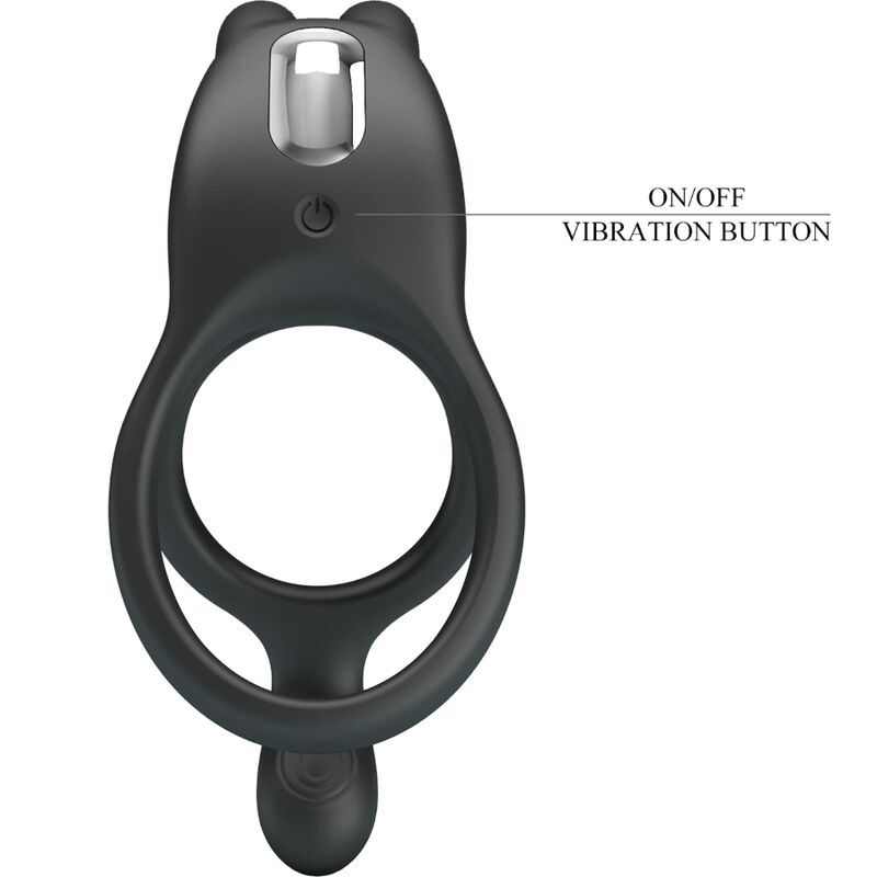 Pretty Love Seth Doppio Anello Vibrante Coniglietto Ricaricabile Nero – immagine 7