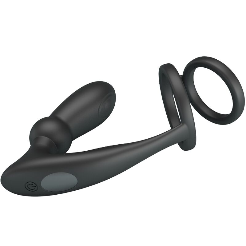 Pretty Love Emoni Anello Pene e Testicoli con Plug Anale Vibrante Nero – immagine 4