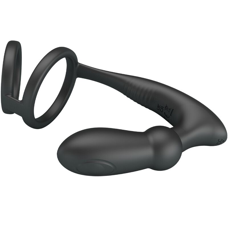 Pretty Love Emoni Anello Pene e Testicoli con Plug Anale Vibrante Nero – immagine 3