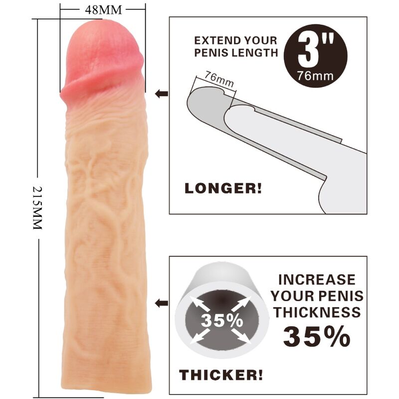 Pretty Love Derek Guaina per Pene con Estensione 7,6 cm Carne – immagine 4