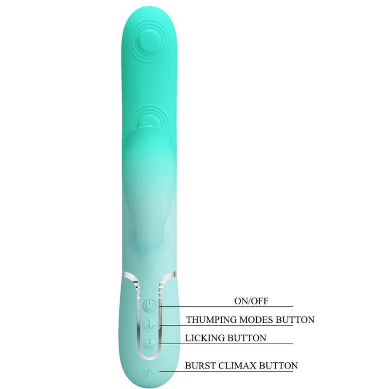 Pretty Love Gigi Vibratore Rabbit con Lingua Verde Acqua – immagine 8