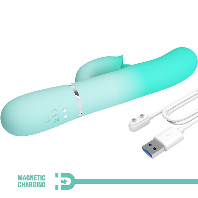 Pretty Love Gigi Vibratore Rabbit con Lingua Verde Acqua – immagine 9