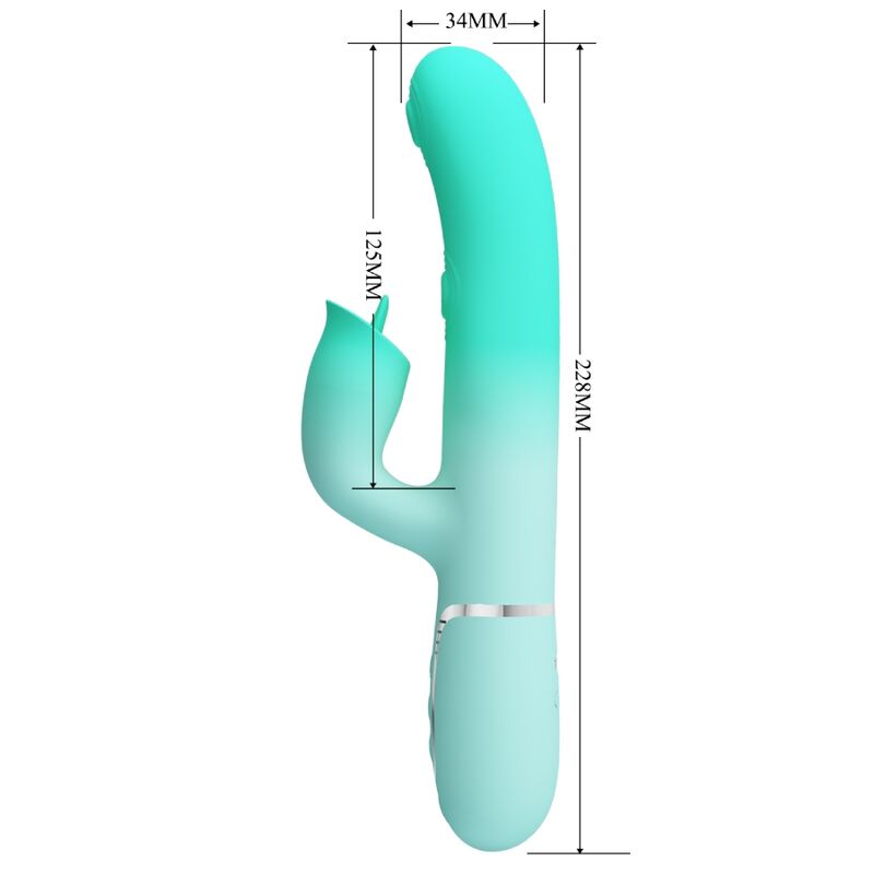 Pretty Love Gigi Vibratore Rabbit con Lingua Verde Acqua – immagine 10
