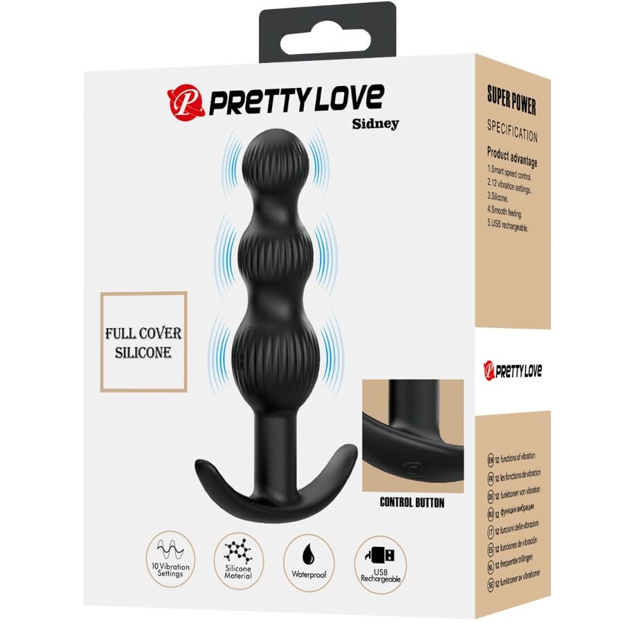 Pretty Love Sidney Vibratore Anale a Sfere 10 Vibrazioni Nero – immagine 10