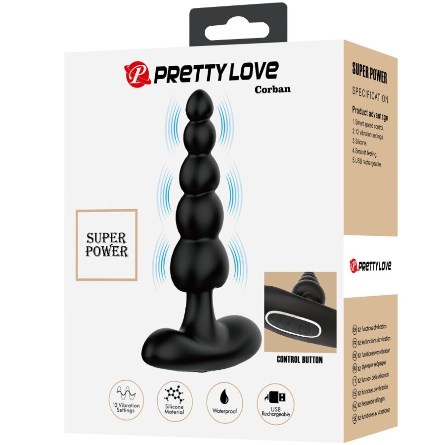 Pretty Love Corban Vibratore Anale a Sfere 10 Vibrazioni Nero – immagine 10