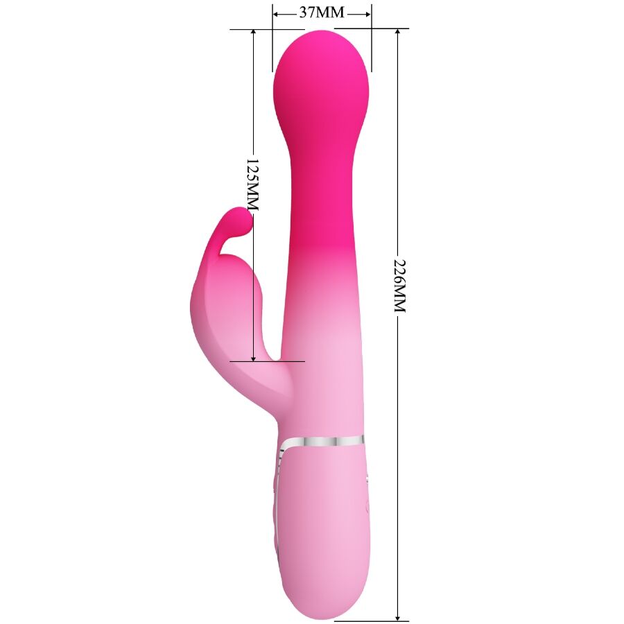 Pretty Love Dejon Vibratore Rabbit 3 in 1 Rotante e Pulsante Rosa – immagine 8