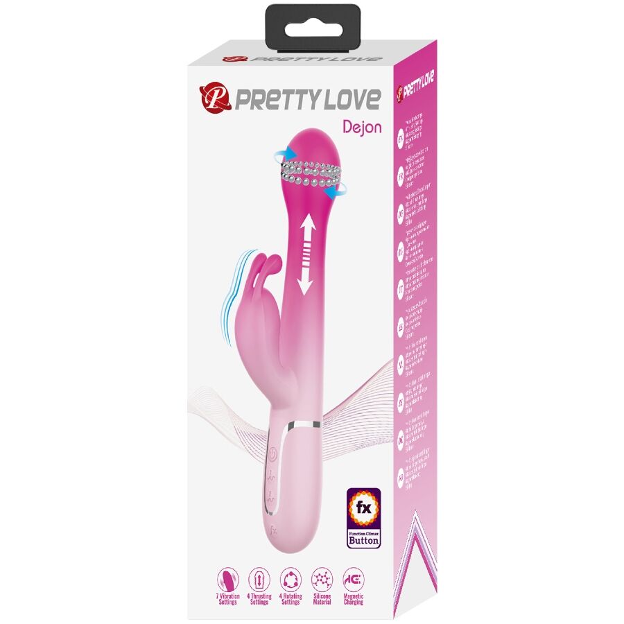 Pretty Love Dejon Vibratore Rabbit 3 in 1 Rotante e Pulsante Rosa – immagine 11