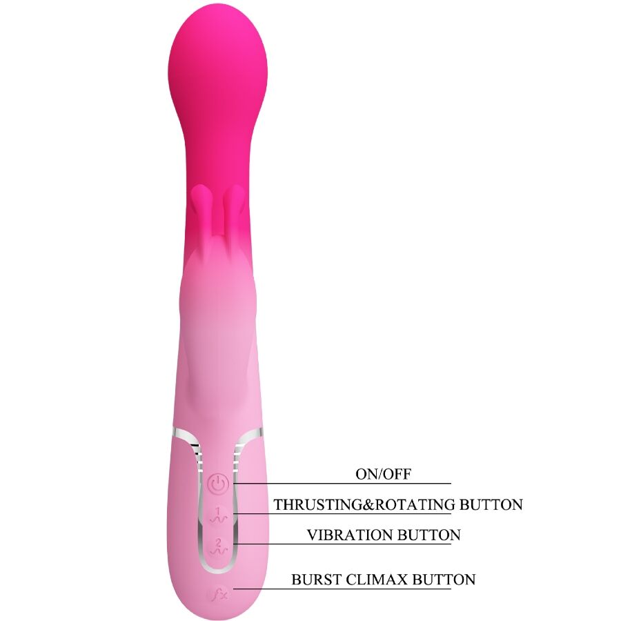 Pretty Love Dejon Vibratore Rabbit 3 in 1 Rotante e Pulsante Rosa – immagine 9
