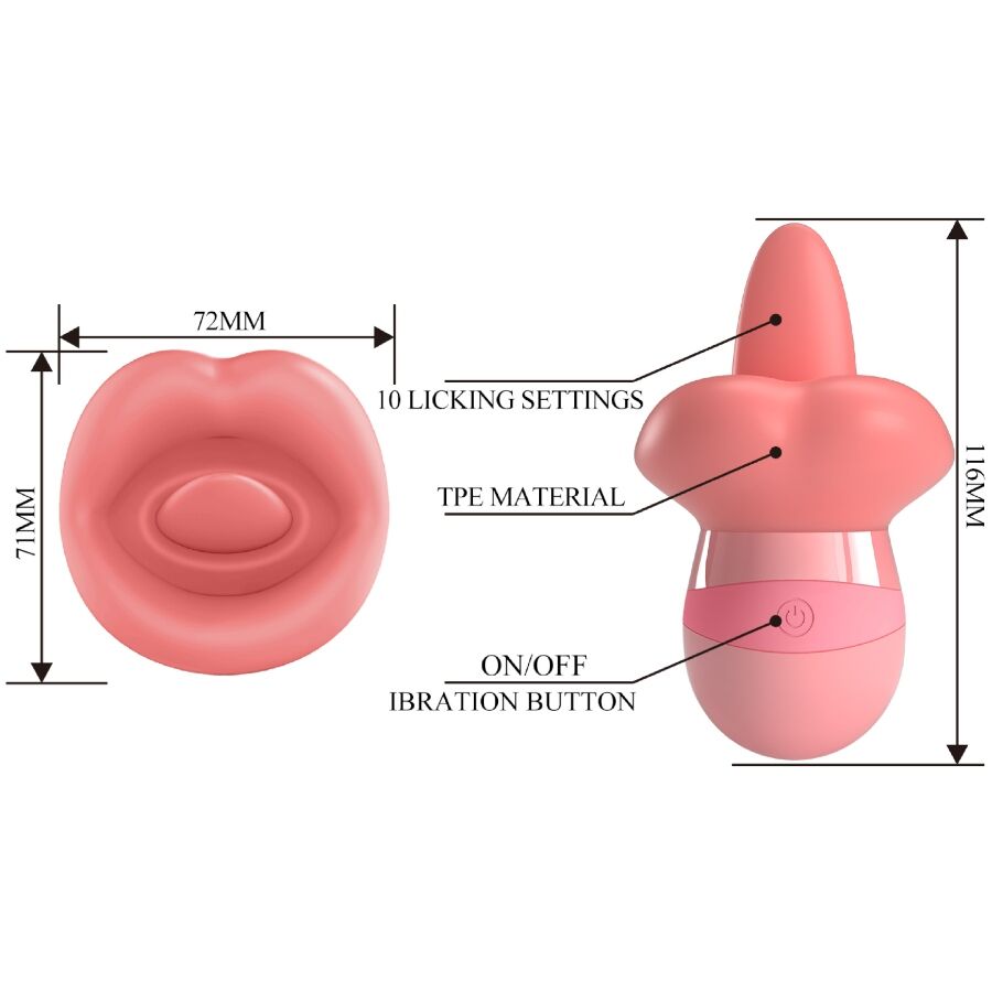 Pretty Love Kylee Stimolatore Clitoride con Lingua 10 Vibrazioni Rosa Nudo – immagine 7