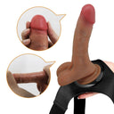 Pretty Love Slip Strap-On con Dildo Vibrante Eiaculante 15,5 cm Mulatto – immagine 3