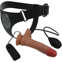 Pretty Love Slip Strap-On con Dildo Vibrante Eiaculante 15,5 cm Mulatto